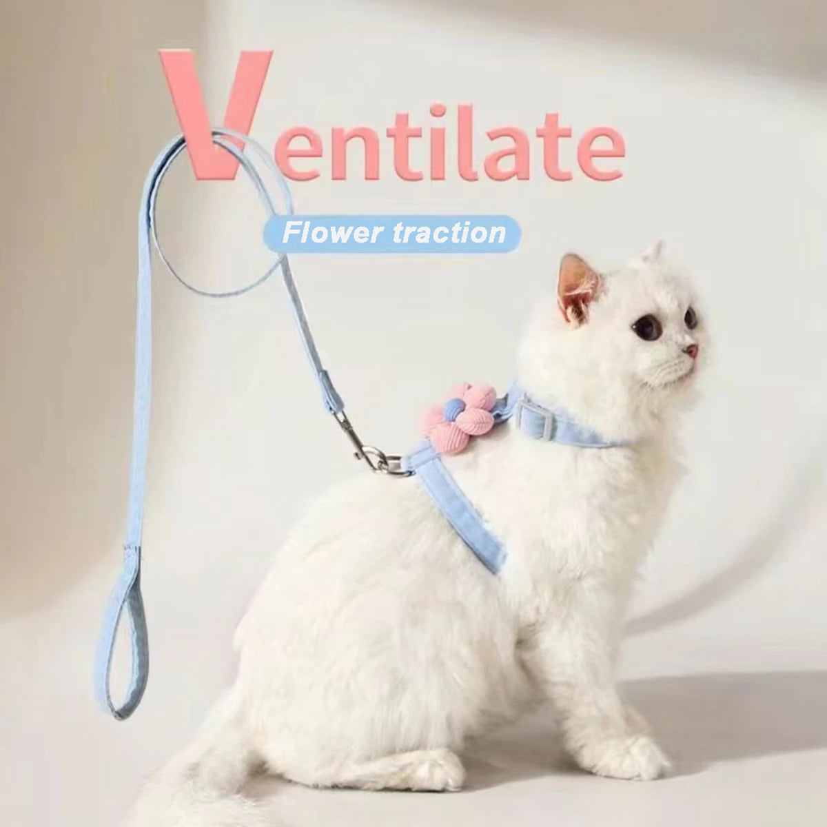 Cute Cat Harness and Leash Set – Adjustable Pet Vest for Small Dogs and Cats