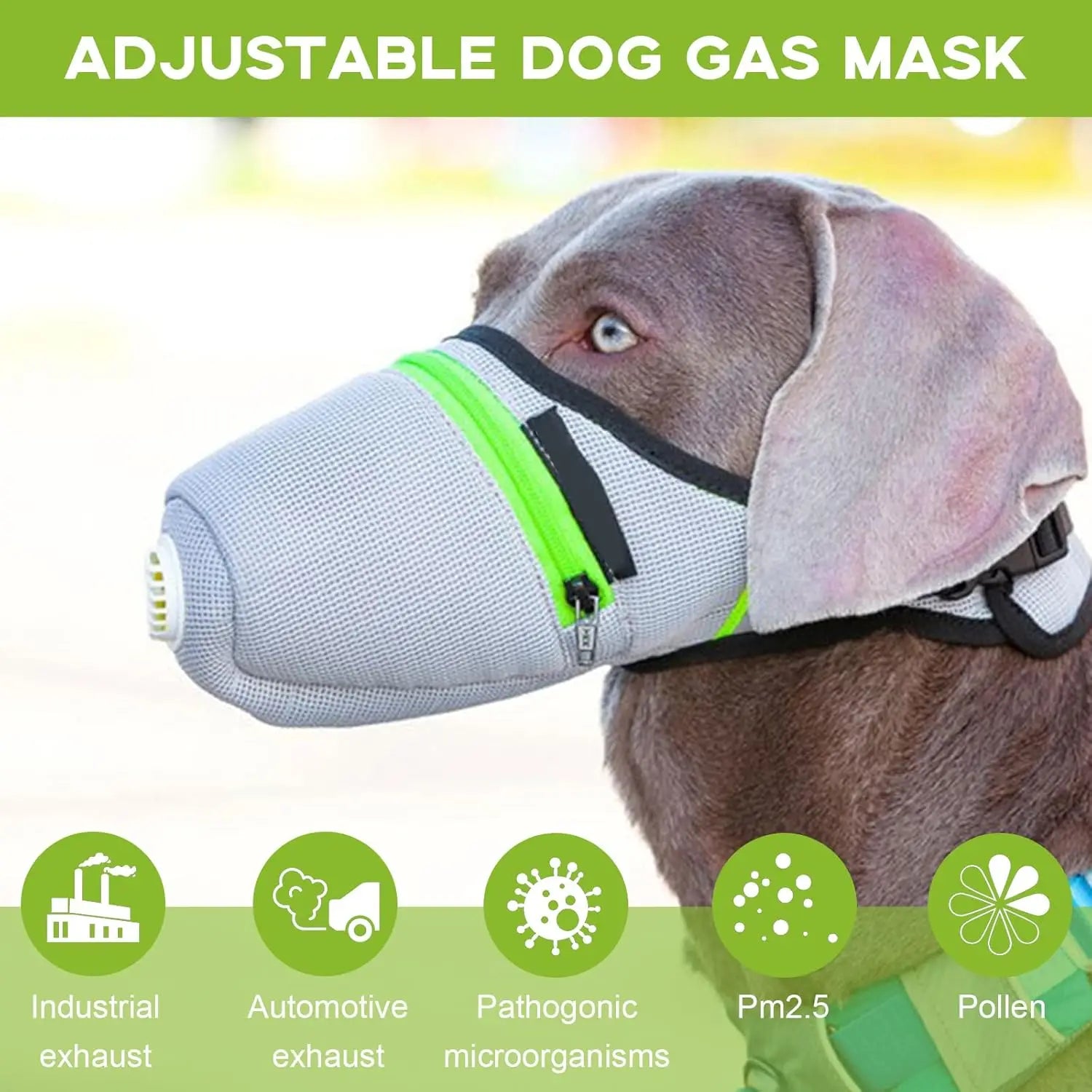 Dog Accessories Breathable Dog Mask With Air Filter Fit Sensitive Dogs Adjustable Dog Respirator Mask For Safety & Comfort