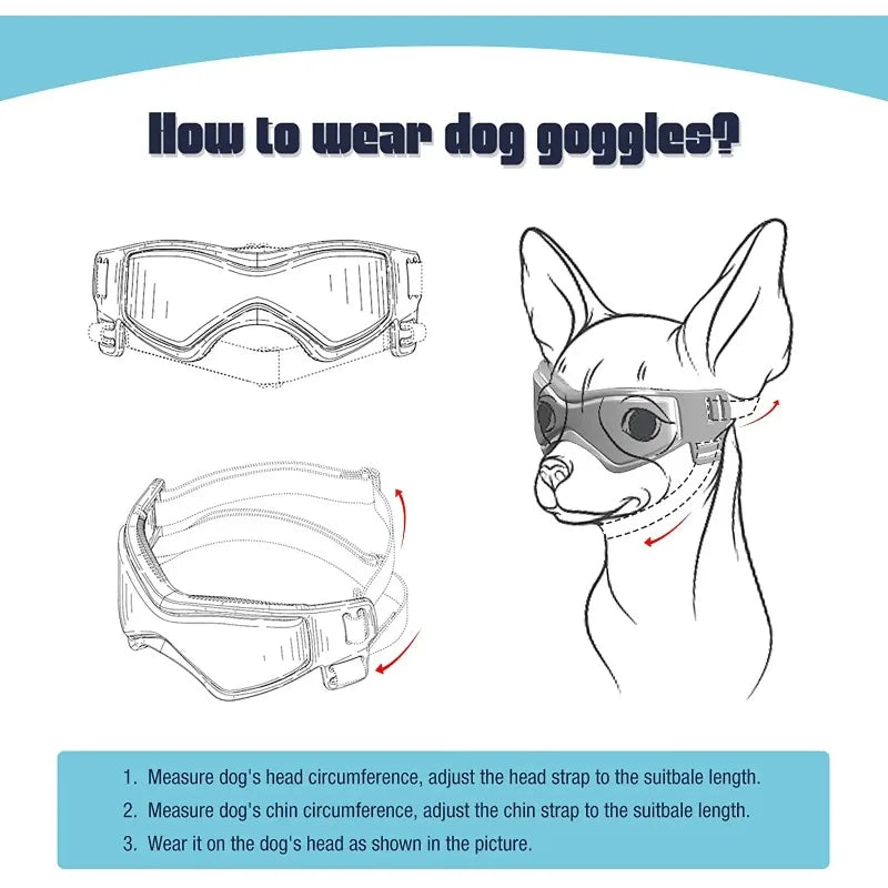 Pet Accessories Dog Outdoor UV Protection Sunglasses – Adjustable Goggles for Small/Medium Breed Dogs and Cats