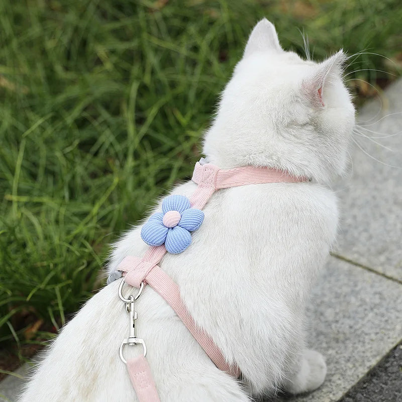 Cute Cat Harness and Leash Set – Adjustable Pet Vest for Small Dogs and Cats