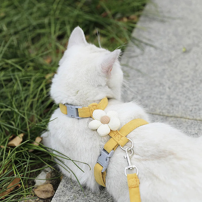 Cute Cat Harness and Leash Set – Adjustable Pet Vest for Small Dogs and Cats
