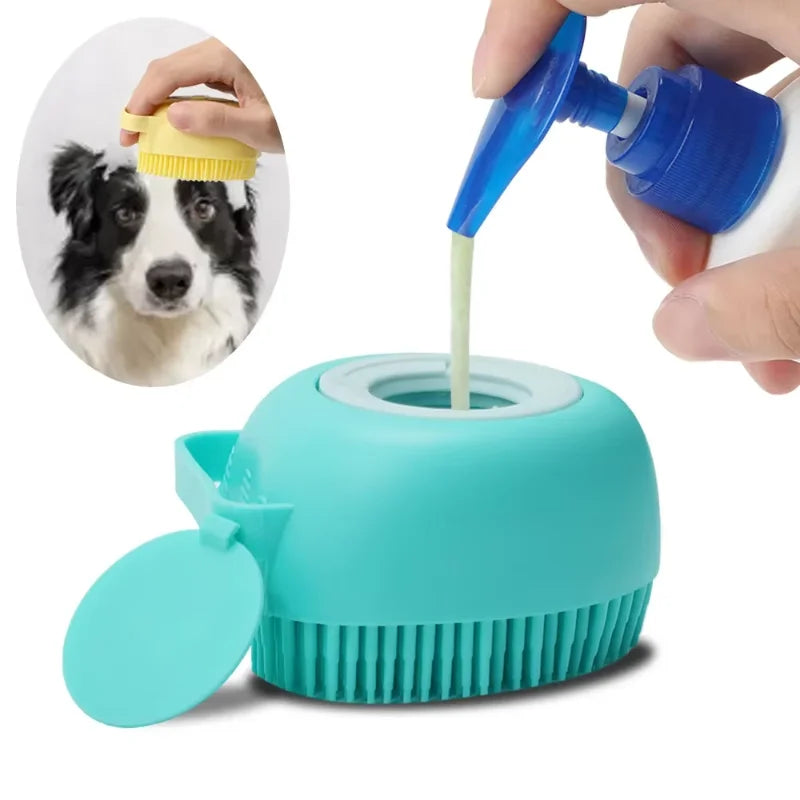Pet Shampoo Massager Brush – Soft Grooming & Bathing Tool for Dogs and Cats