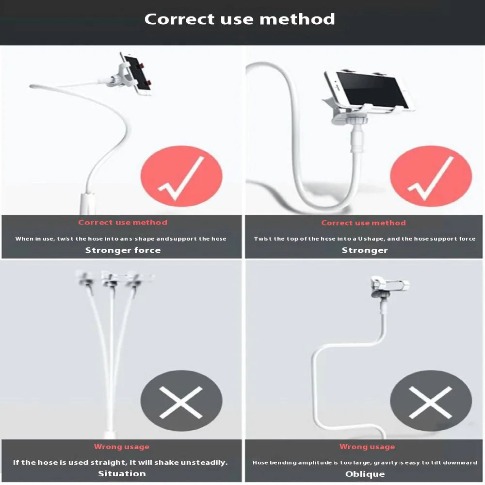 Lazy Bedside DesktopMobile Phone Clamp Bracket Flexible Long Arm Gooseneck Lazy Person Bracket With Handle Overhead Live Bracket