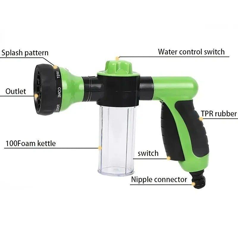 Professional Portable Foam Lance Water Gun for Cars & Pets