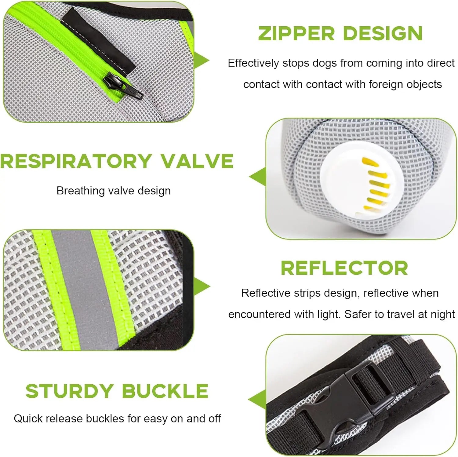 Dog Accessories Breathable Dog Mask With Air Filter Fit Sensitive Dogs Adjustable Dog Respirator Mask For Safety & Comfort