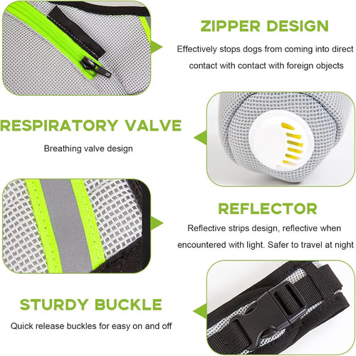 Dog Accessories Breathable Dog Mask With Air Filter Fit Sensitive Dogs Adjustable Dog Respirator Mask For Safety & Comfort