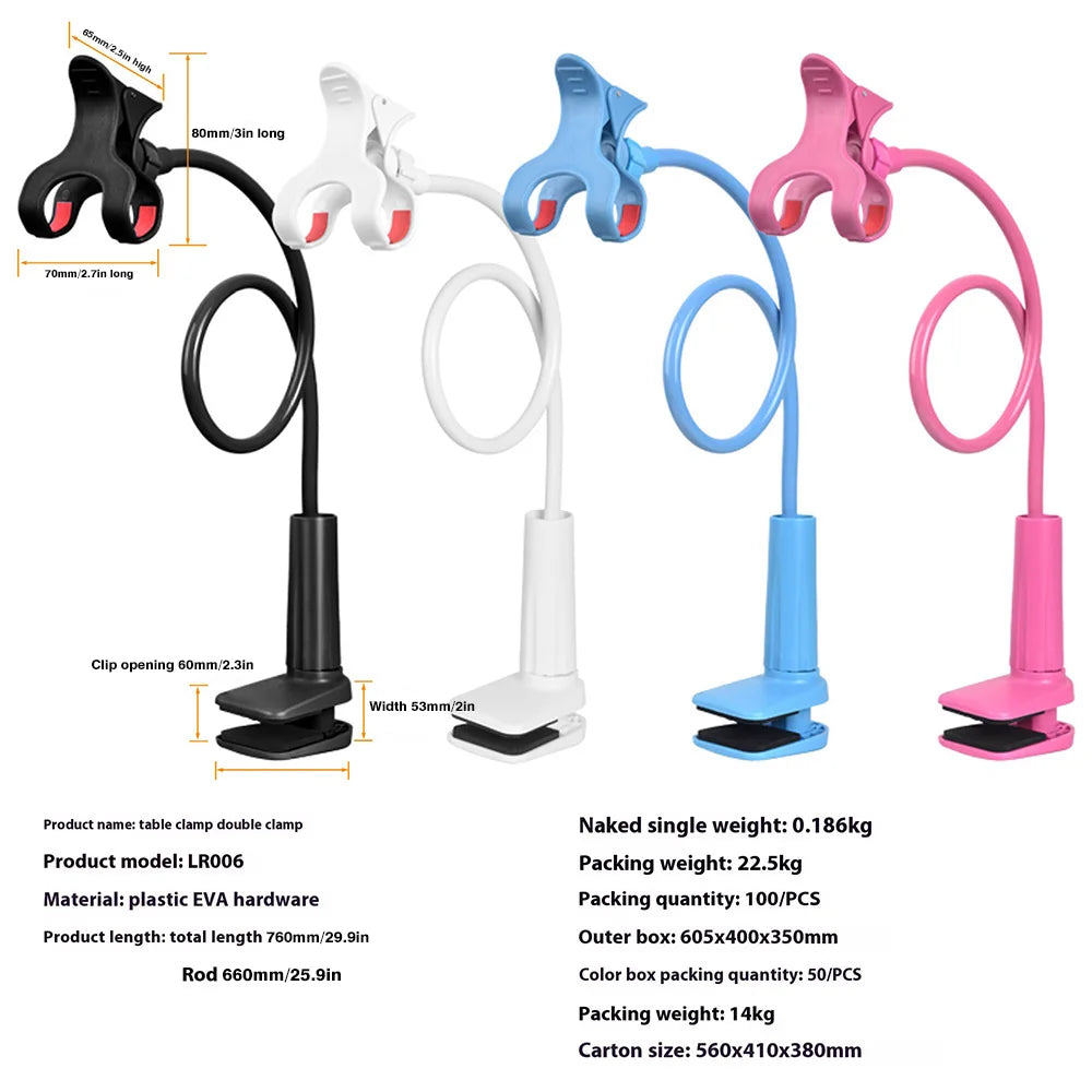 Lazy Bedside DesktopMobile Phone Clamp Bracket Flexible Long Arm Gooseneck Lazy Person Bracket With Handle Overhead Live Bracket