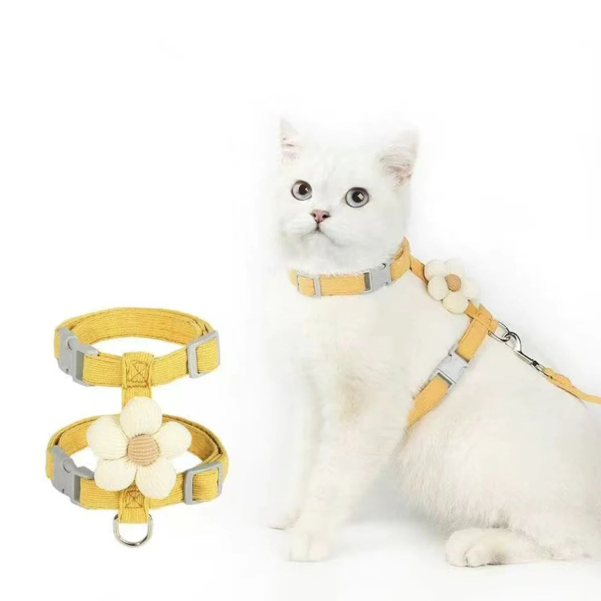 Cute Cat Harness and Leash Set – Adjustable Pet Vest for Small Dogs and Cats